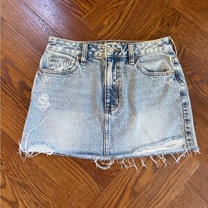 Denim mini skirt distressed